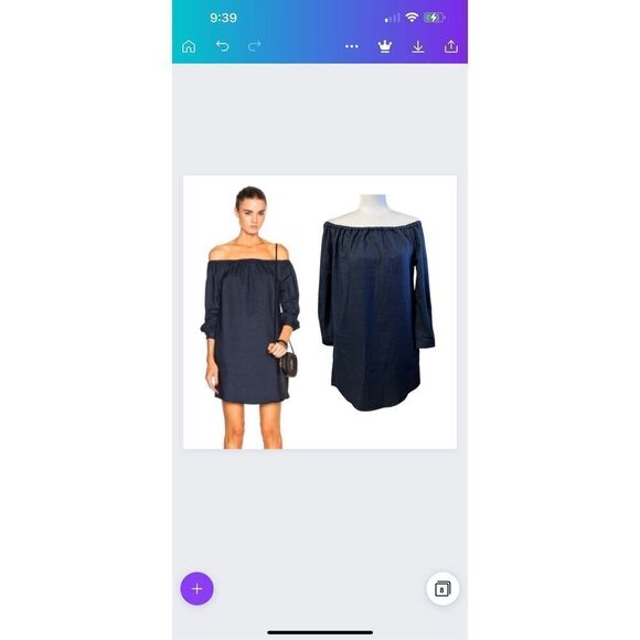 Rag & Bone Denim Off-The-Shoulder Small Mini Chambray Dress women’s - Picture 13 of 14